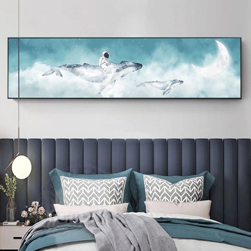 现代简约床头装饰画卧室墙面装饰小清新晶瓷O画儿童房挂画壁画墙图片