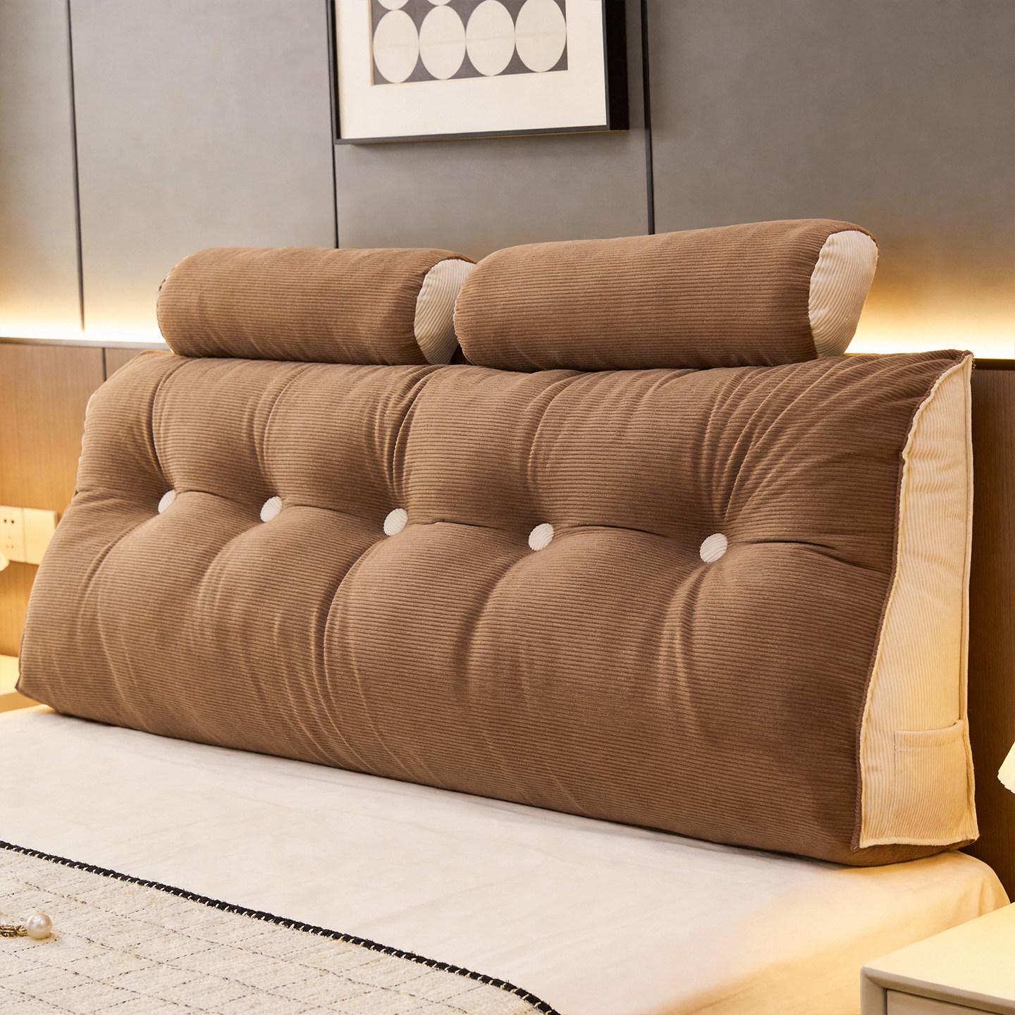 居家床头靠垫护腰床上玩手机靠枕三角榻榻米靠背加厚沙发软包拆洗