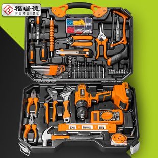 维修工具电钻专用电动多功能电工木工组合家用工具箱套装 五金套装