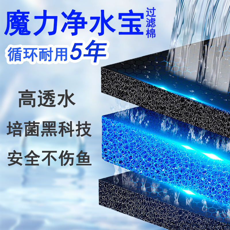 过滤棉鱼缸专用高密度净化过滤生化棉除臭净水培菌滤材加厚海绵