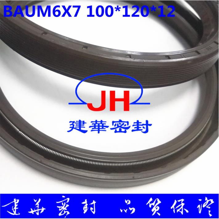 德国标准BAUM6X7 100*120*12 氟胶咖啡色高温单唇骨架油封CFW标准