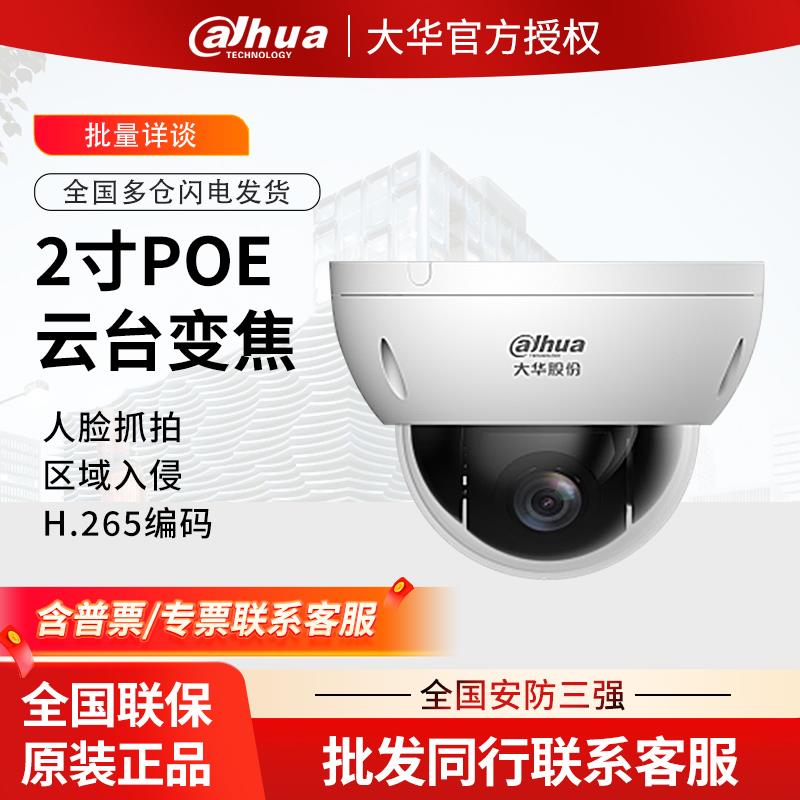 大华2寸4倍变焦球机200万监控彩色云台poe半球 DH-SD23D204-DP