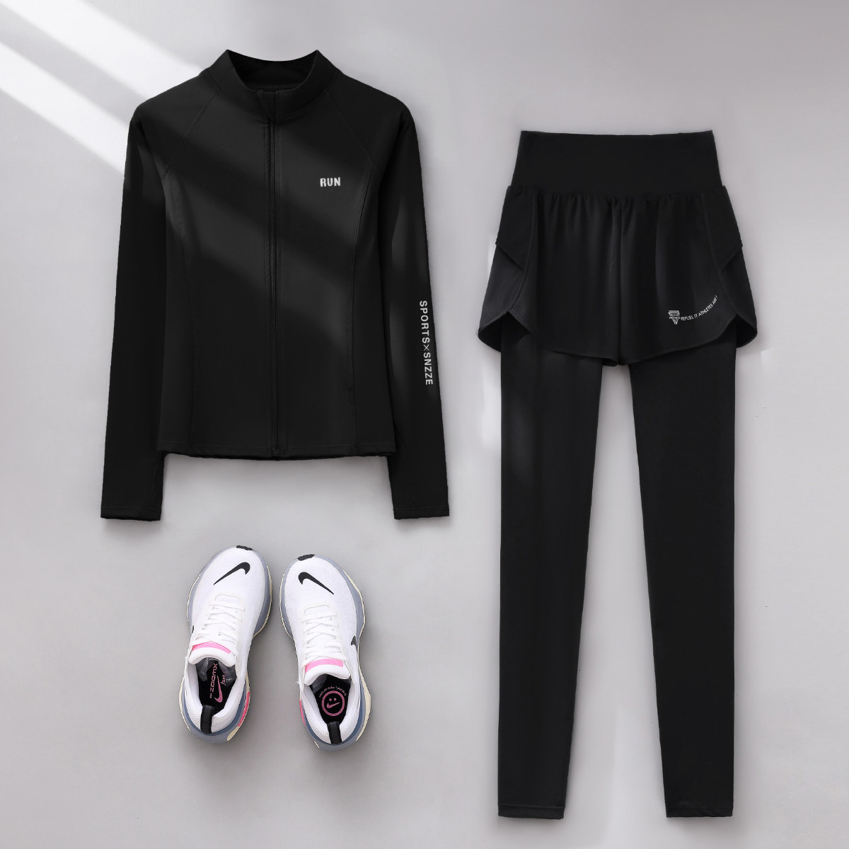 专业跑步女运动套装2025春季新款健身房速干衣户外登山显瘦健身服