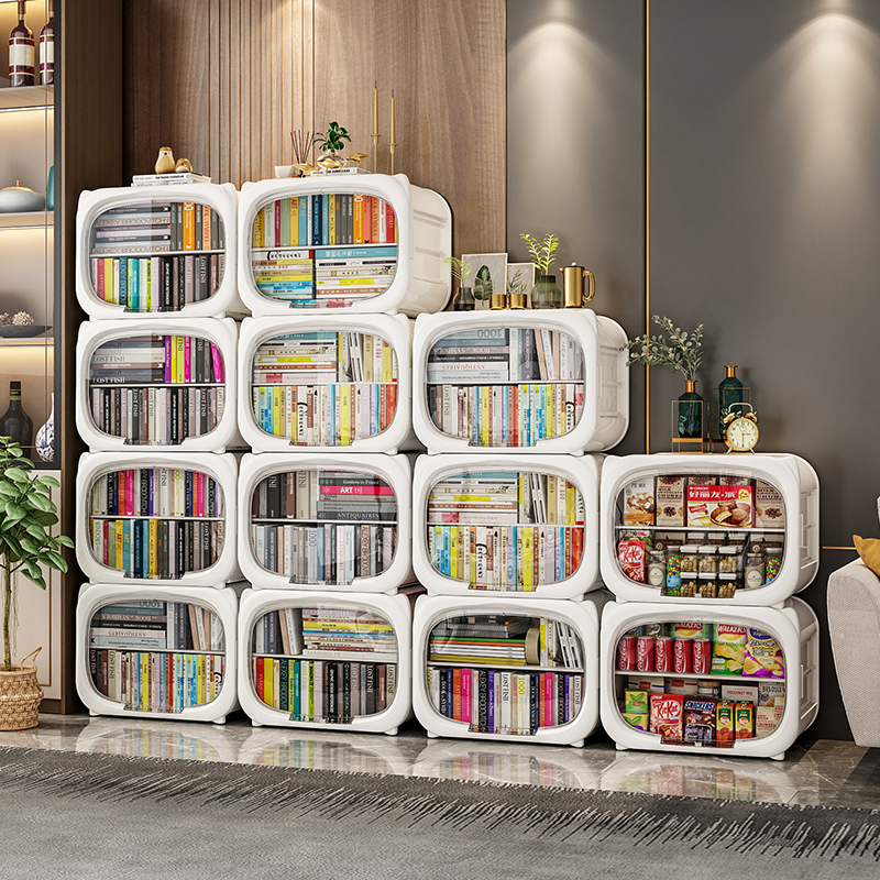 免安装书柜带门防尘自由组合格子置物F储物杂物收纳柜简易儿童书