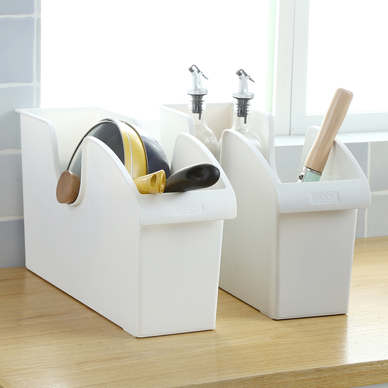 带轮厨房收纳箱 多用p调味瓶锅盖架收纳盒 塑料厨房整理箱一件代