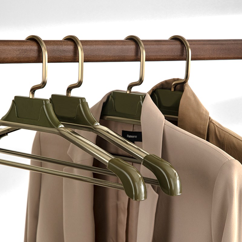 无痕太空铝卧室铝合金加粗加厚衣架挂衣家用O防掉实心轻奢金属衣