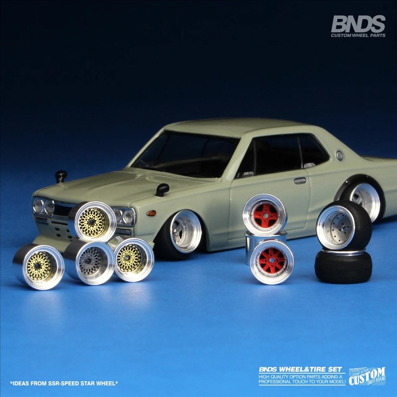 BNDS 轮毂 1:64  合金车模  B改装  JDM 轮圈  静态展示 包邮