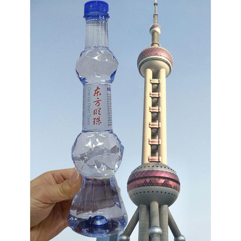 上海东方明珠模型矿泉水包装饮用水ml专业瓶装水广东电视塔图片