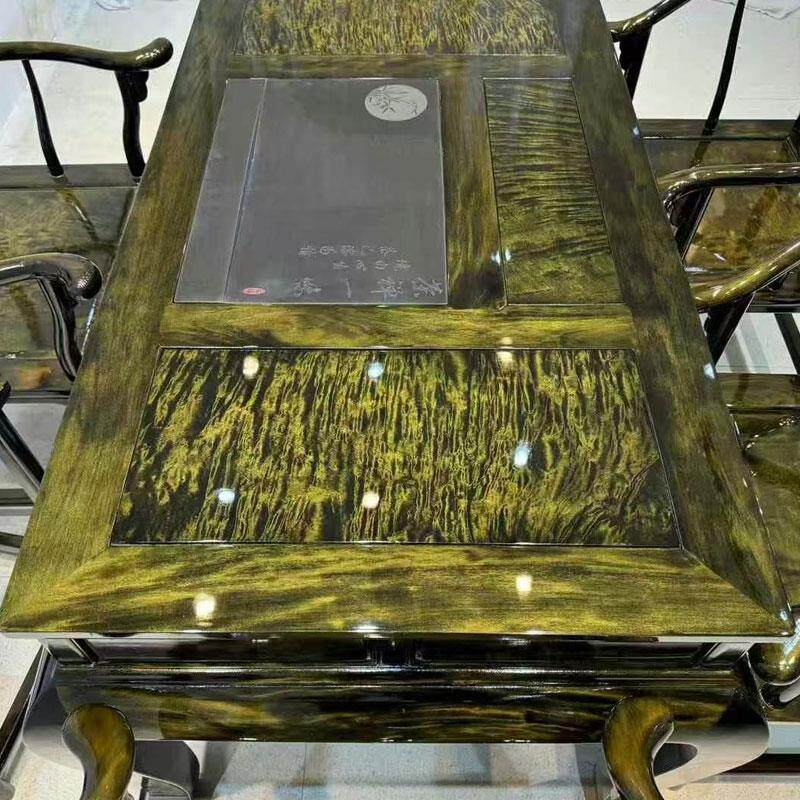 红木家具.米弧脚茶桌新中式实木高端茶台组合金丝楠木茶台茶桌