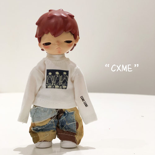 CXME0B11娃衣小野可爱二次元玩偶粘土人嘎子衣服破坏废土风牛仔裤