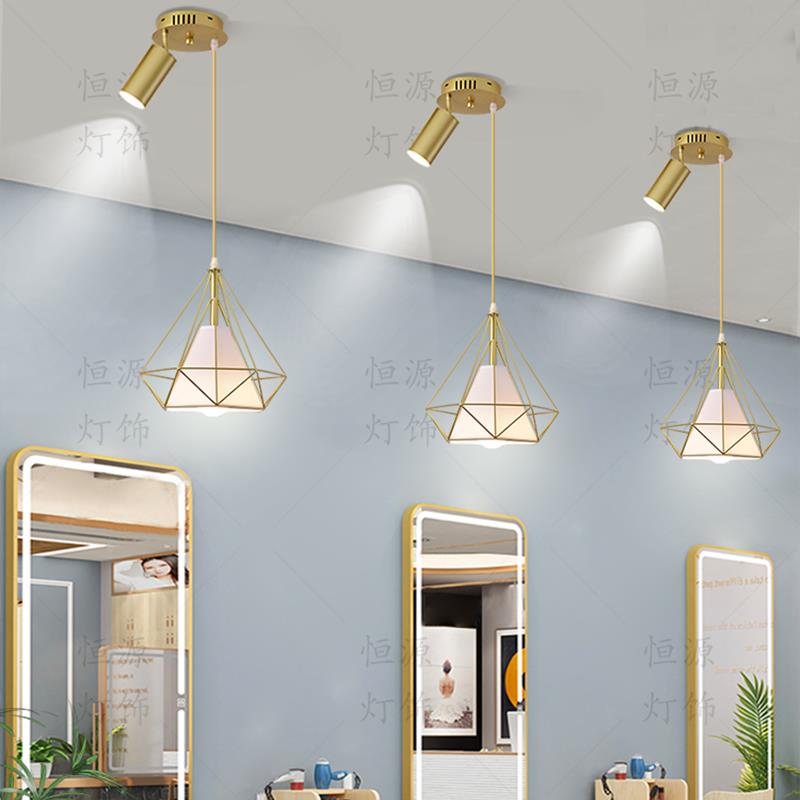 美发理发店超亮吊灯造型发廊专用创意店铺商用照明美甲吧台带射灯