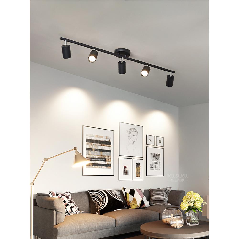 北欧轨道灯LED射灯天花板灯服装店商用家用客厅背景墙壁衣帽间射