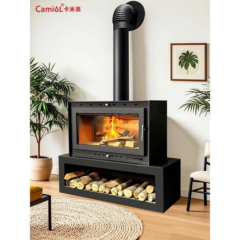 卡米奥真火壁炉冬天取暖燃木柴火家用农村别墅民宿取暖器欧式装饰