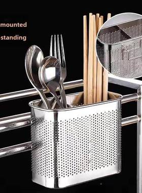304不锈钢RAI筷子筒厨水房挂式家筷子笼方正霉沥架防沥水筒用收纳