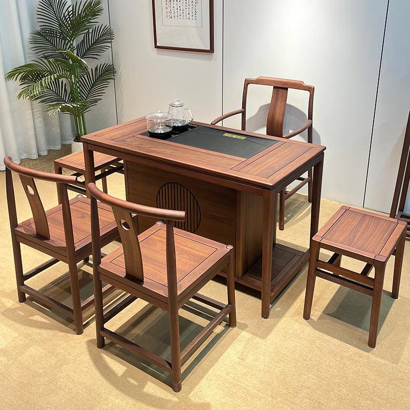 新中式茶桌阳台家用茶台实木客厅茶几小户型简约办公泡茶桌椅组合