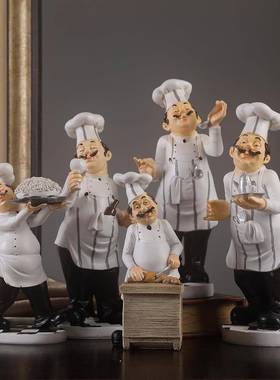 创意树脂工艺品厨师摆件时尚家居装饰酒吧西餐厅咖啡馆蛋糕店摆设