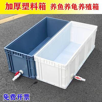 超长周转箱水槽过滤箱长条形窄长养龟水族箱长条型窄高养鱼收纳箱