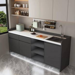 公司简约岩板水吧台一体柜办公室靠墙茶水间切洗台吧台咖啡操作台