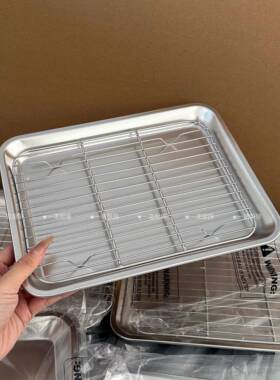 一诺厨房烤盘防粘304钢烤盘方形多用蒸盘餐盘家用烤箱托盘烧烤盘