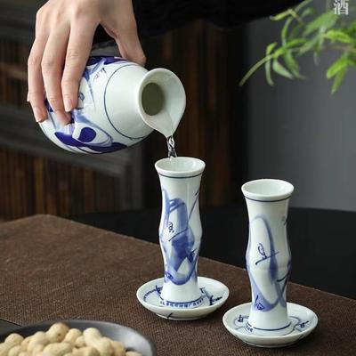 陶瓷酒具套装分酒器竹节杯举一反三青花白酒杯家用大容量家用酒盅