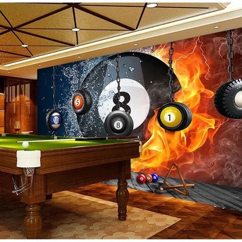 台球厅壁纸桌球D立体壁画撞球室定制墙纸娱乐厅台球室整张墙纸,家装主材,定制壁画,淘宝优惠券,粉丝福利购,淘宝优惠卷