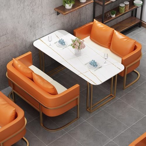 咖啡厅奶茶店卡座沙发休闲洽谈酒吧清吧商用西餐厅网红款桌椅组合