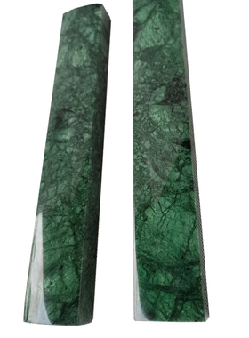 镇尺摆件  天然大理石原石 创意制作而成书法镇纸 光面绿色25厘米