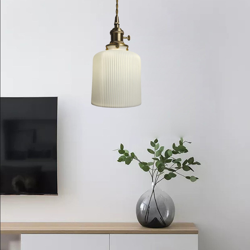 日式复古黄铜陶瓷吊灯创意客厅卧室床头灯简约个性民宿吧台小灯具