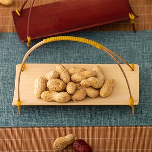 手工编织婚庆摆台小提篮复古田野风茶道竹编点心篮迷你茶点小托盘