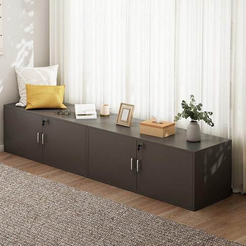 飘窗柜储物柜可坐矮柜储物柜阳台落地柜杂物柜收纳柜窗边榻榻米柜