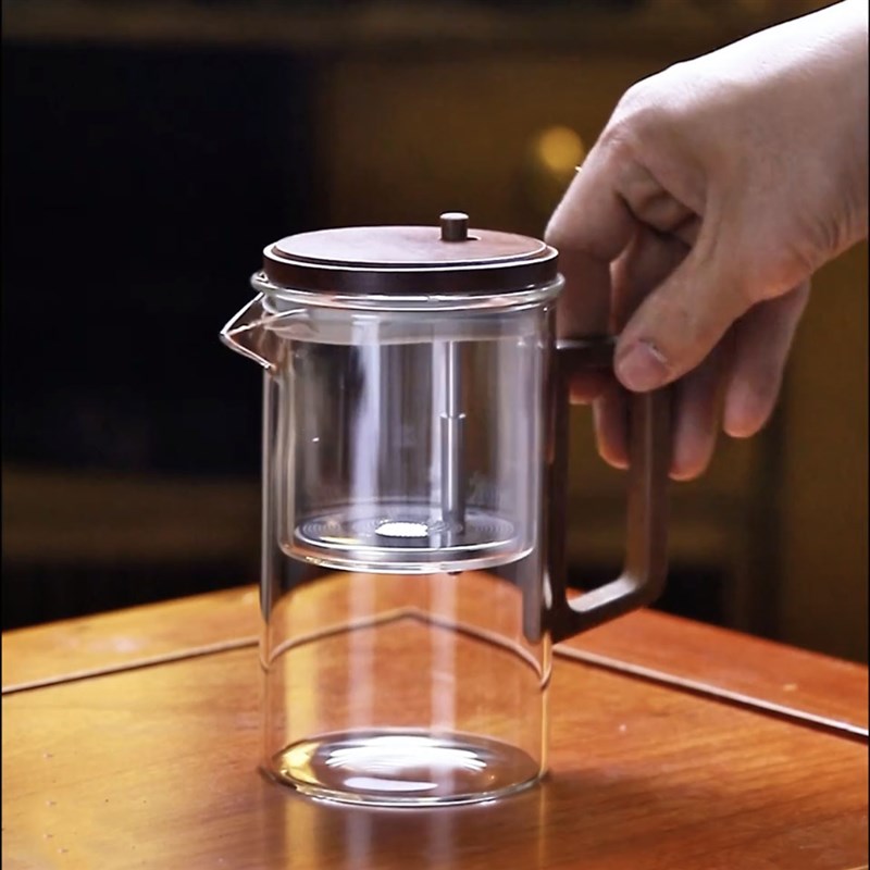 飘逸杯泡茶壶2g024新款家用全玻璃内胆一键过滤茶水分离冲茶器茶