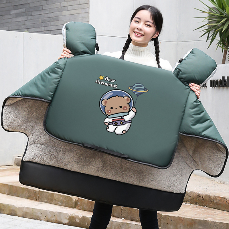 电动车挡风被冬季l加绒加厚加大电瓶车踏板摩托车电驴防风挡防寒