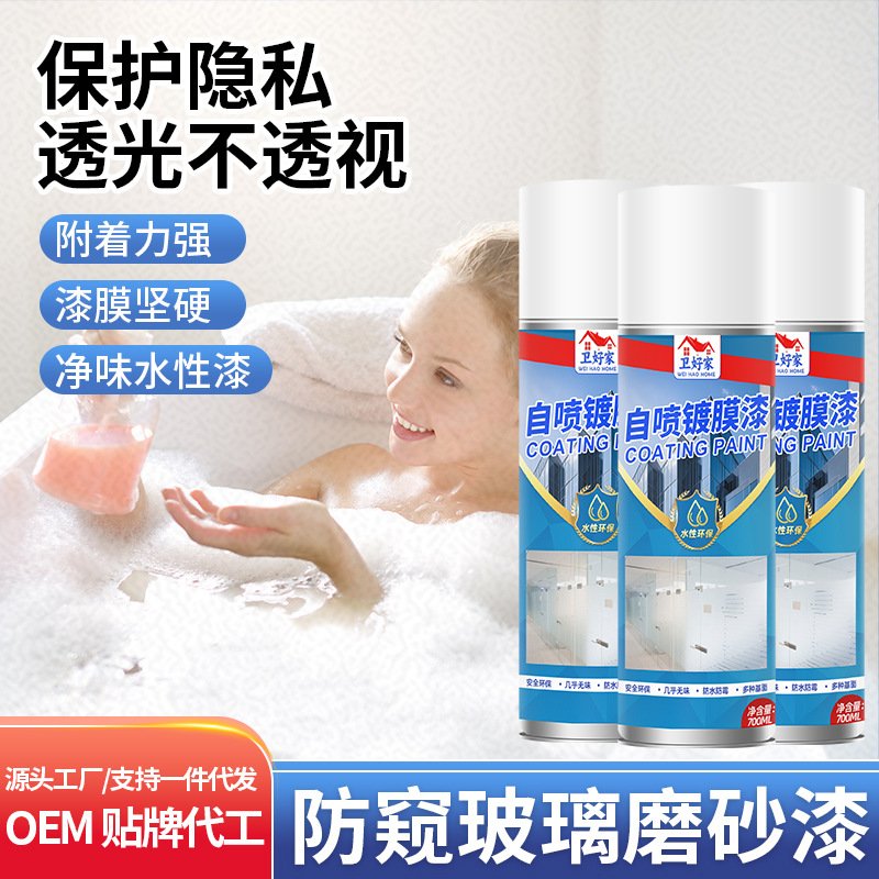 自喷式水性玻璃磨砂漆卫生间浴室改色油漆门防窥专窗户用遮光喷漆