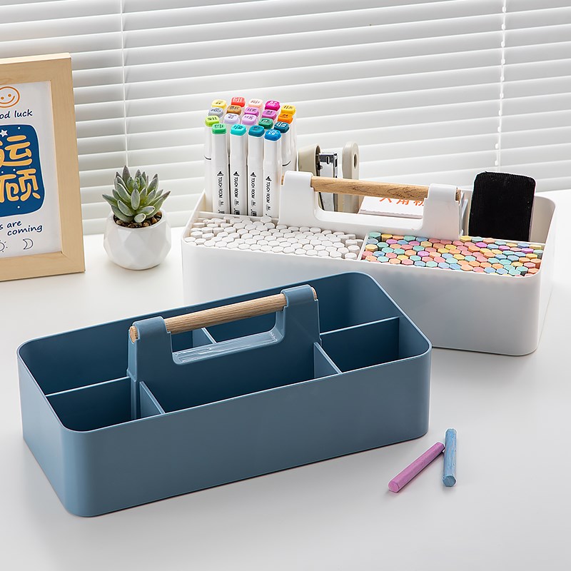 教室讲台收纳盒大容量塑料讲桌黑C板擦整理盒班级教师讲台桌粉笔