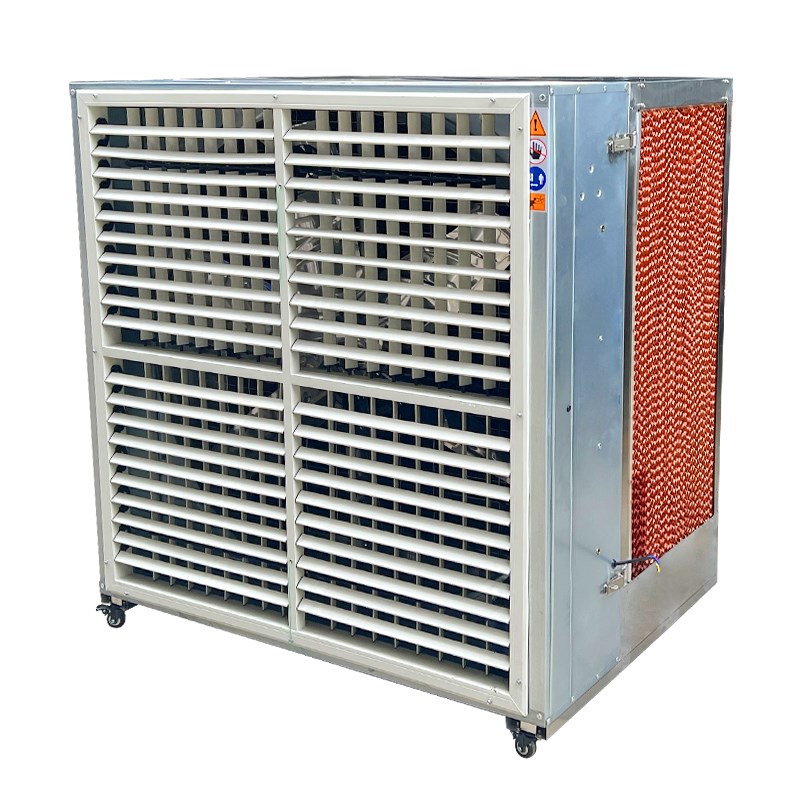 海智达大型工f业冷风机不锈钢一体水帘风机移动带轮水冷空调降温