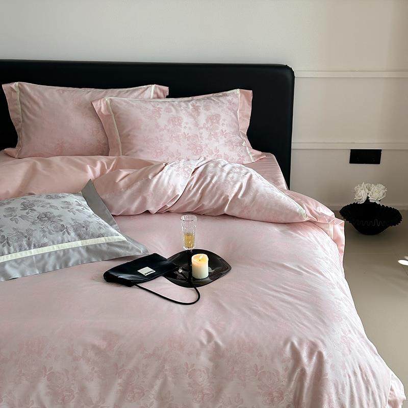 高档提花天丝棉四件套100S夏天裸睡丝滑亲肤床单被套1.8m床上