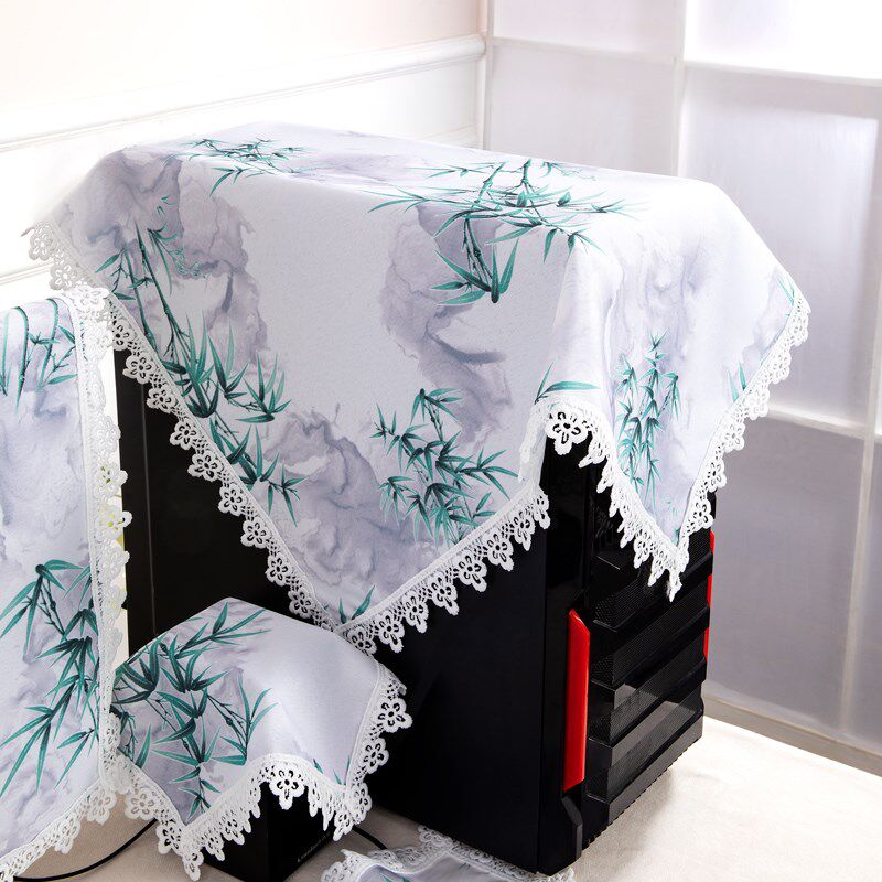 电脑防尘罩音响罩盖巾台式机盖布主机防尘布田园风格防水防油盖布