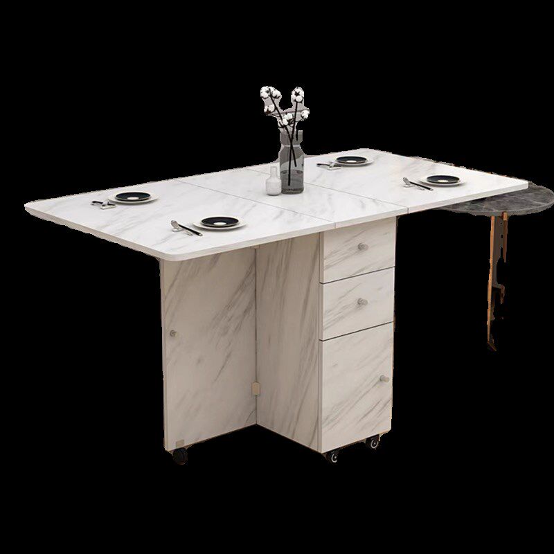 简易折叠桌餐桌小户型家用4-6人可折叠多功能简约饭桌收纳长方形