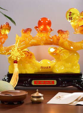 吉祥如意客厅家居摆件装饰品新中式玄关书房电视柜新居乔迁礼物