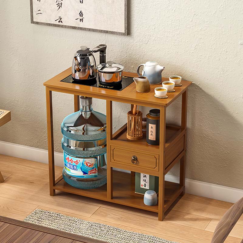 实木移动小茶桌边柜茶台客厅茶几阳台办公室茶车烧水壶.一体茶水