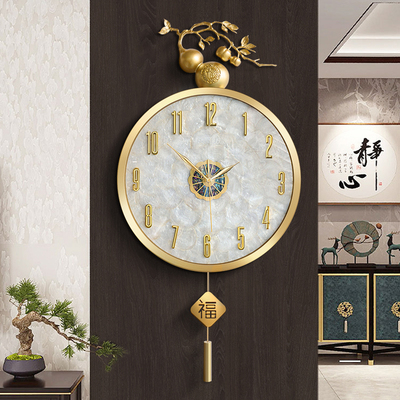 轻奢高档钟表挂钟客厅2024新款家用时尚挂墙装饰S时钟自动对时静