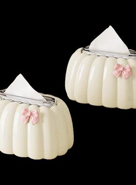 纸巾盒客厅高档轻奢抽纸盒家用茶几摆件创意纸抽盒车载车内高级感