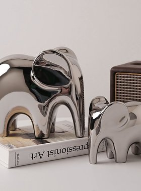 贝汉美陶瓷大象摆件高级感客厅装饰品摆件轻奢高档书房电视柜书档