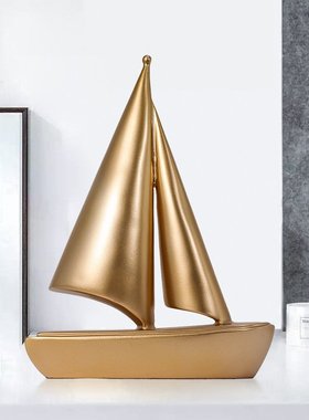 现代简约办公室摆件一帆风顺金色家居书房装饰工艺品毕业开业礼物