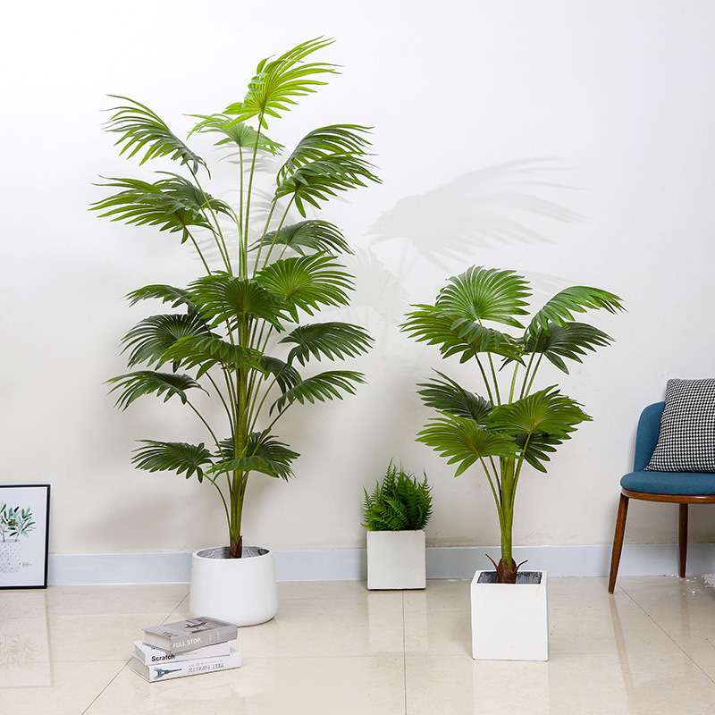室内绿植盆栽仿真加州蒲葵扇葵唐棕葵大型假树软装造景装饰摆件落