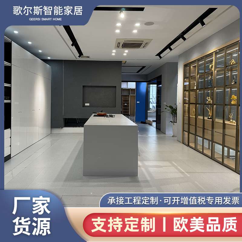 开放式家用整体厨房餐厅设计现代简约橱柜壁柜灶台岛台厨房装修