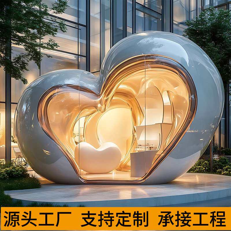 网红打卡大型玻璃钢奶茶屋咖啡厅创意酒店地产售楼部民宿摆件