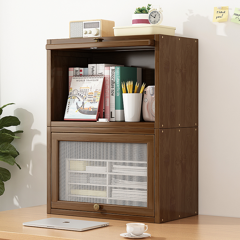 儿童书架书桌f收纳置物架桌面储物柜办公室桌上简易自由组合小书