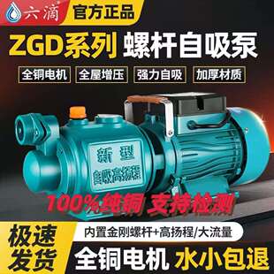 不锈钢螺杆自吸泵家用220V高扬程吸井水抽水泵自来水全自动增压泵
