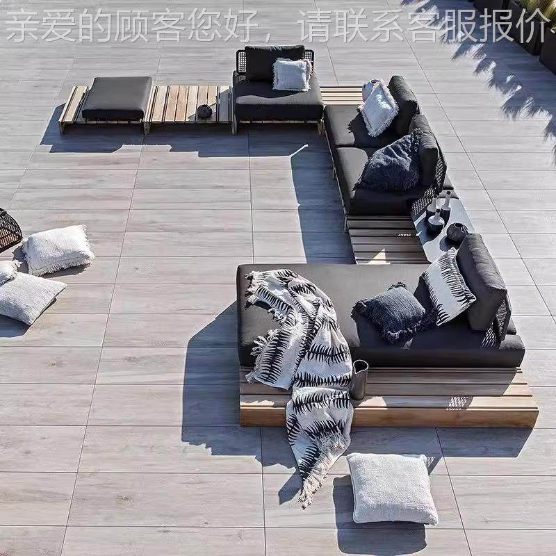 跨境北欧外柚木沙户发庭墅院别藤编沙发民宿阳台花6园柚木外家户,住宅家具,户外沙发,淘宝优惠券,粉丝福利购,淘宝优惠卷